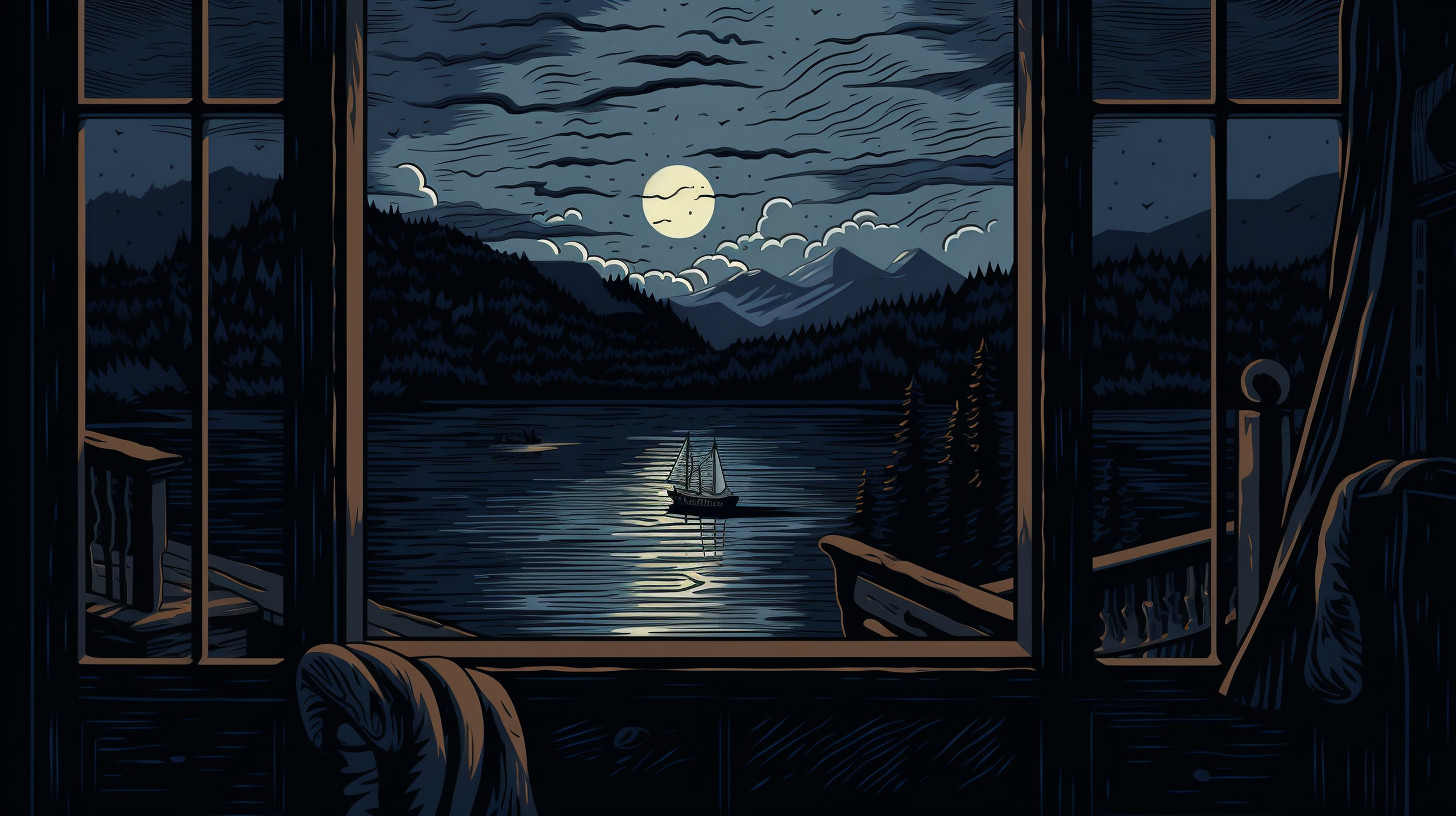 Serene night on a small boat