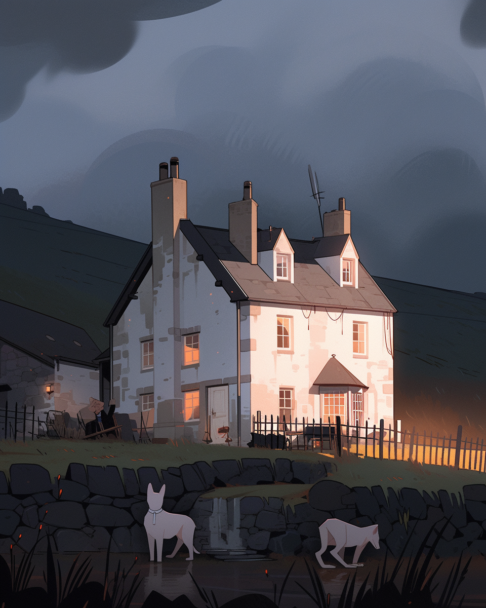 Gloomy Scottish Cottage by the Sea