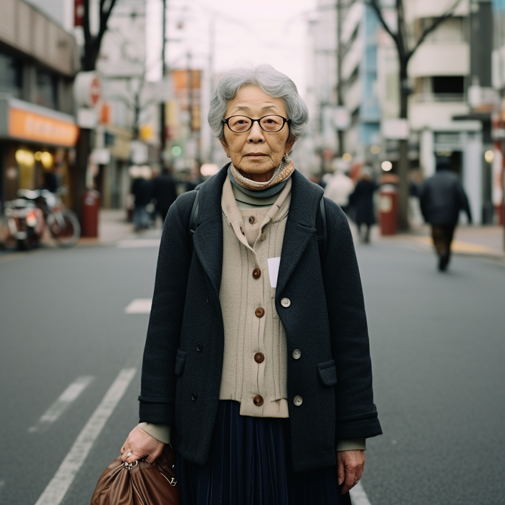 Elderwoman in Japan Street Snap