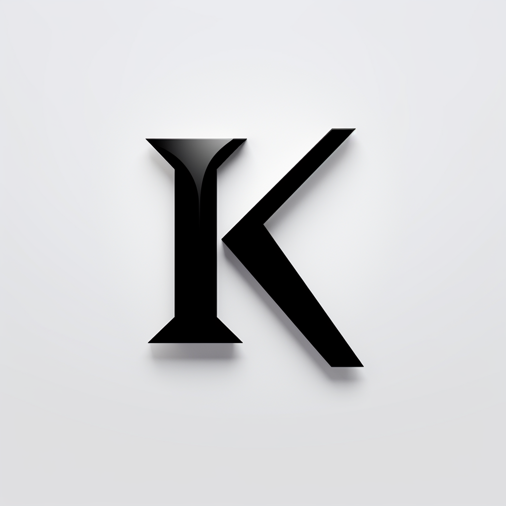 Glossy black K logo for digital marketing agency