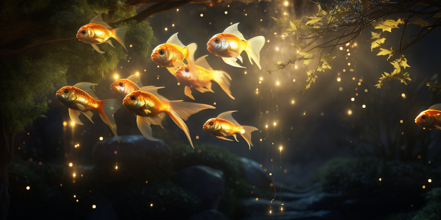 Gold Fish with Glowing Effect