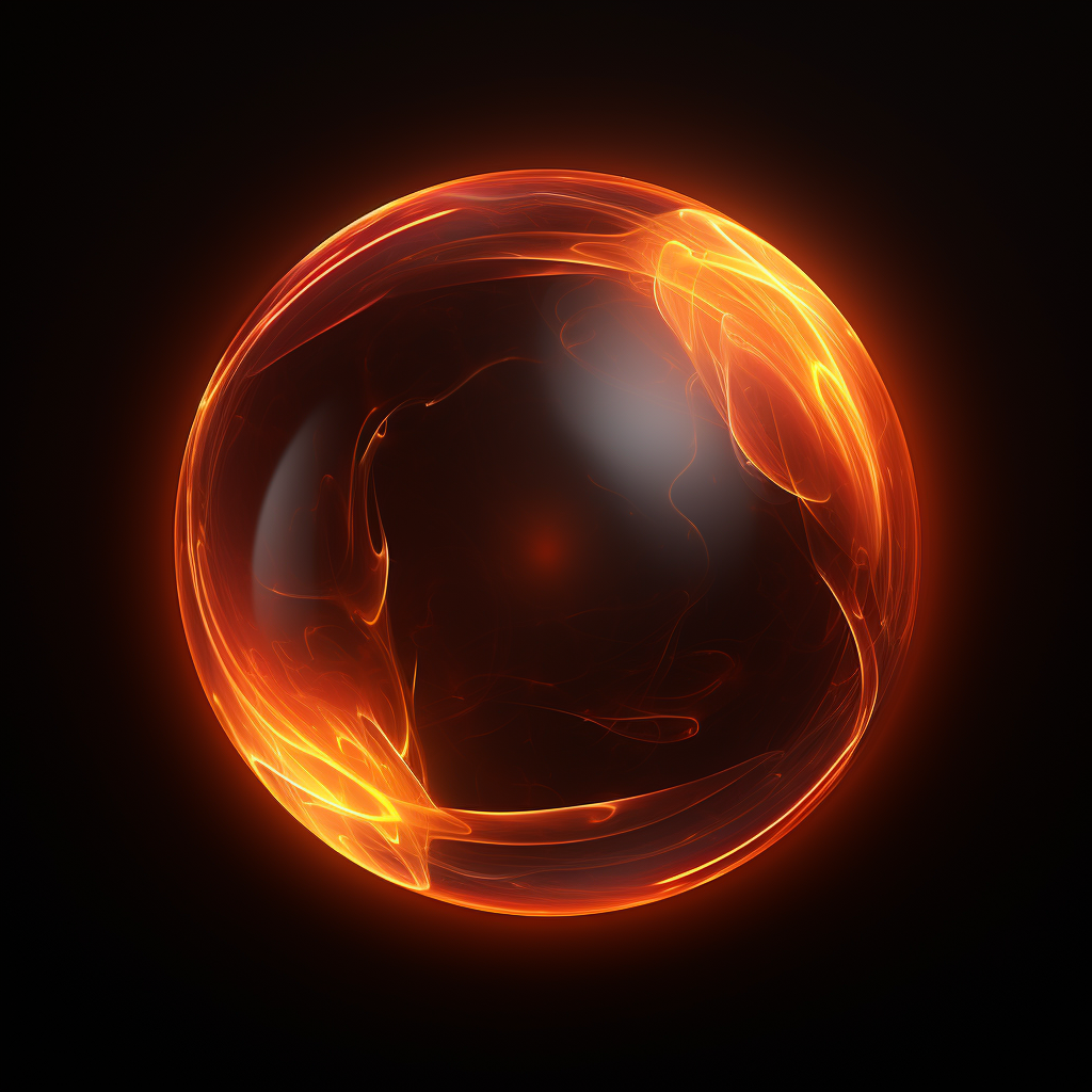 Glowing orange ball abstract background