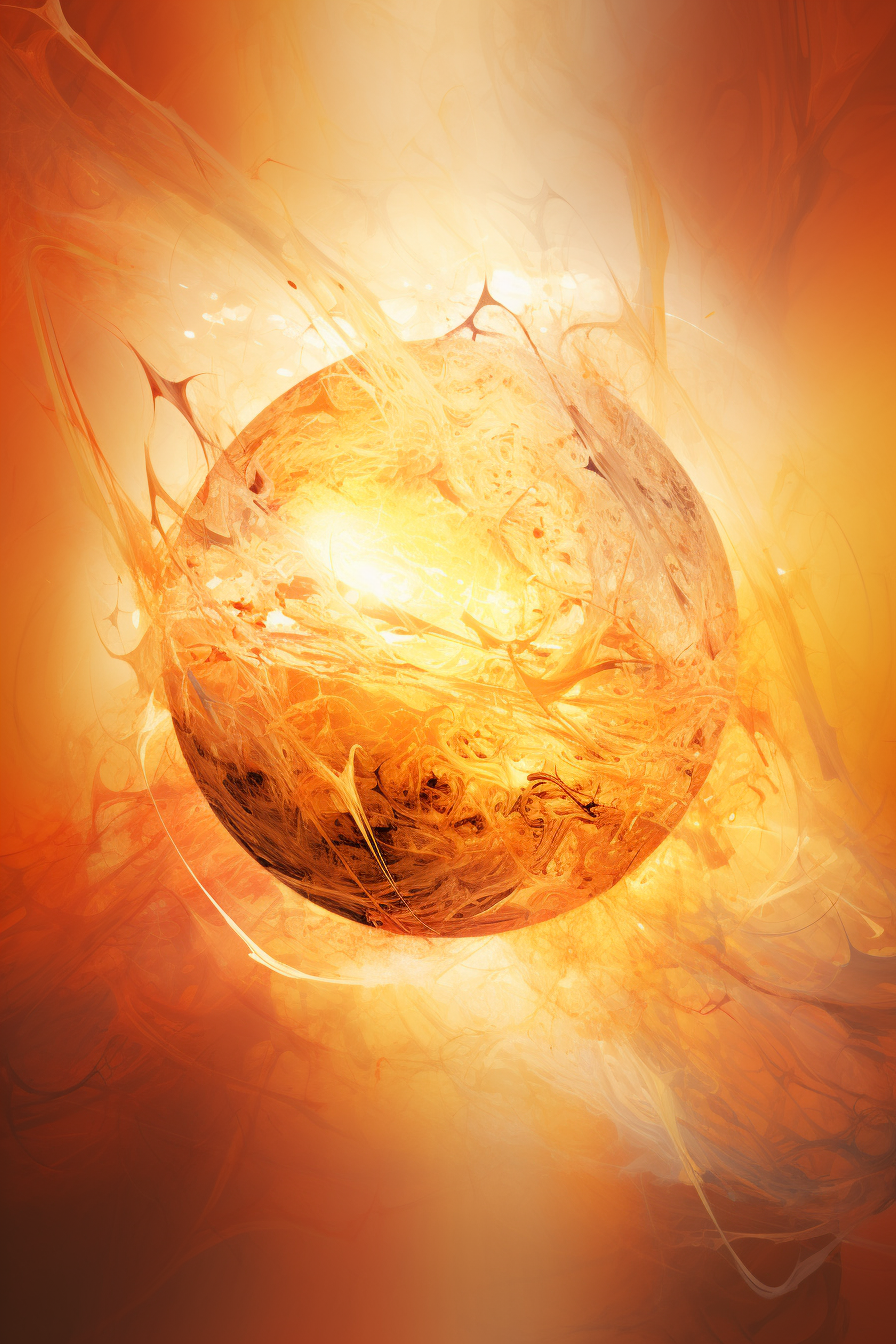 Beautiful Swirling Details Inside Warm Orange Sphere