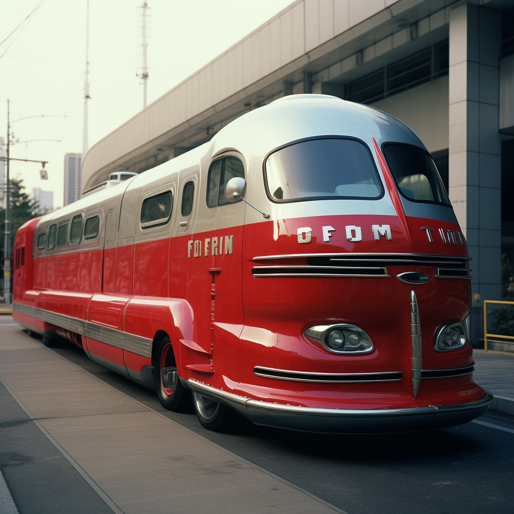 Classic GM Futurliner with Robot Painted on Side