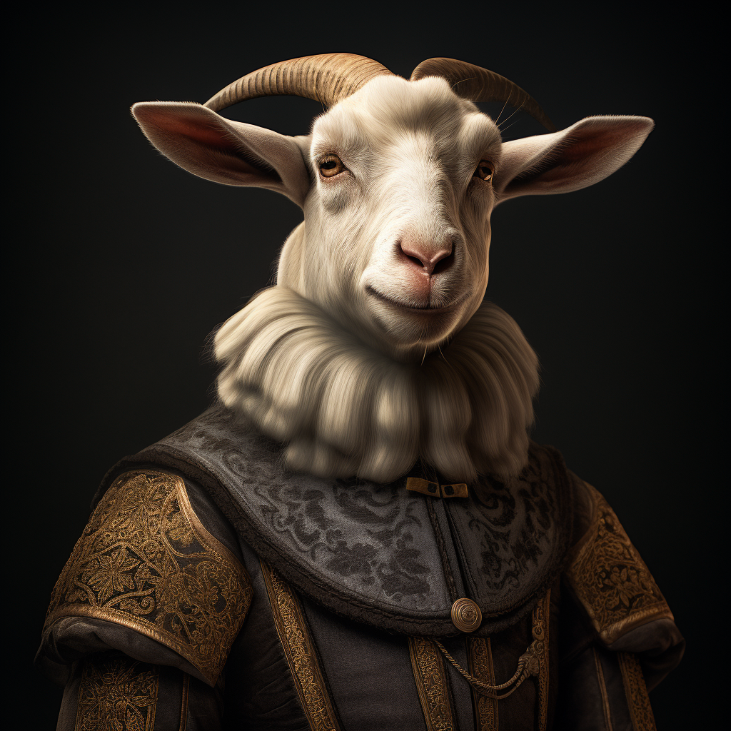 Funny Goat Knight Portrait