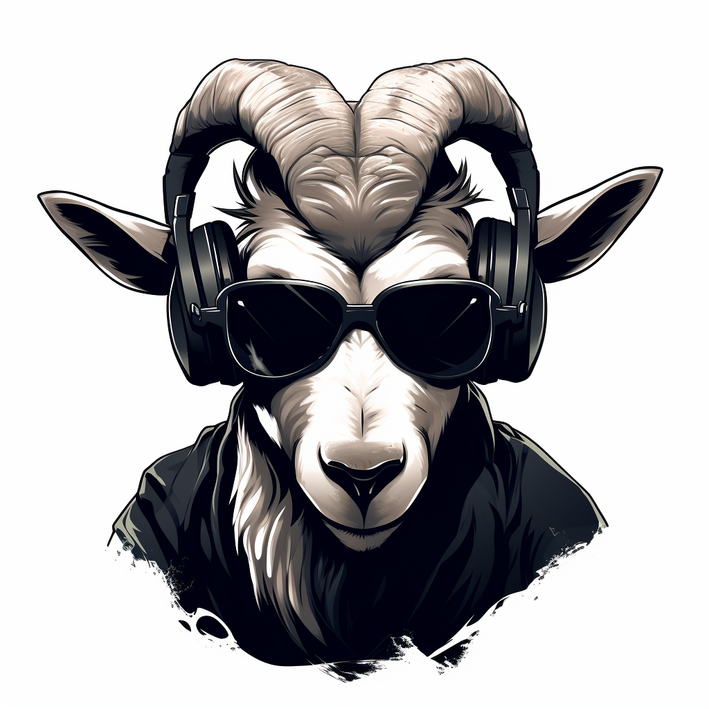 Cool Goat with Sunglasses and Horns