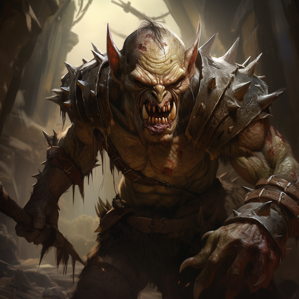 Goblin barbarian with sharp teeth