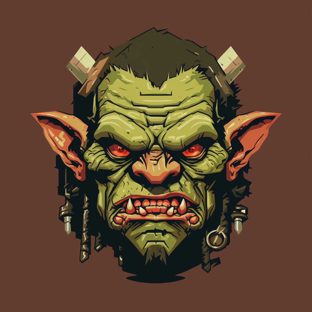 Pixel art goblin portrait