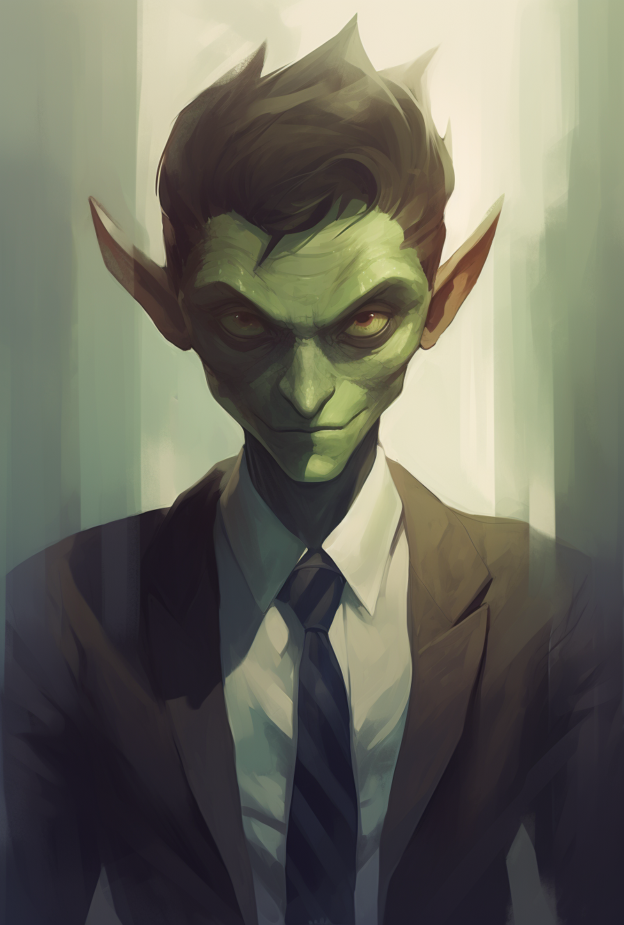 Spooky Goblin in Suit and Tie