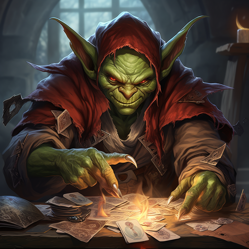 Goblin hero avatar for card game