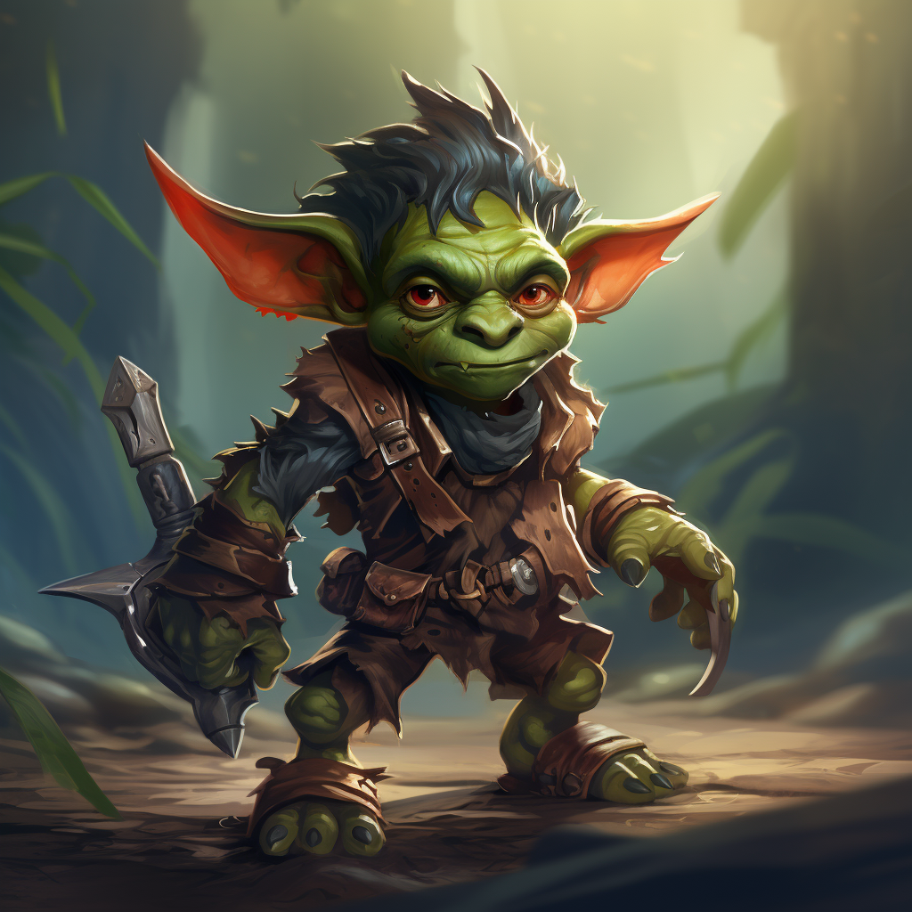 Goblin rogue with green skin