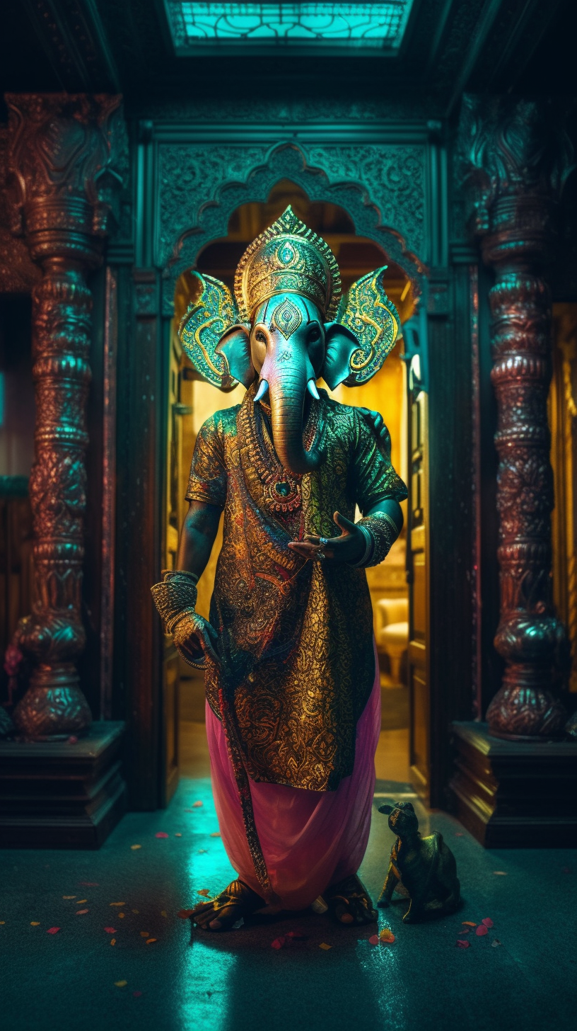 Full body portrait of God Ganesha