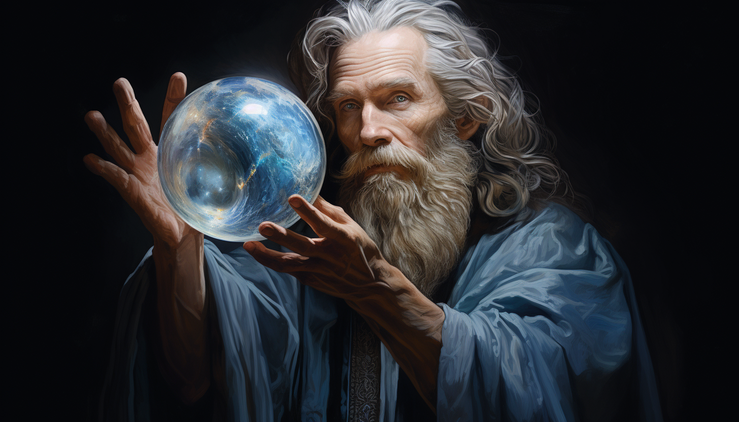 Realistic Portrait of Universal God Holding Planet