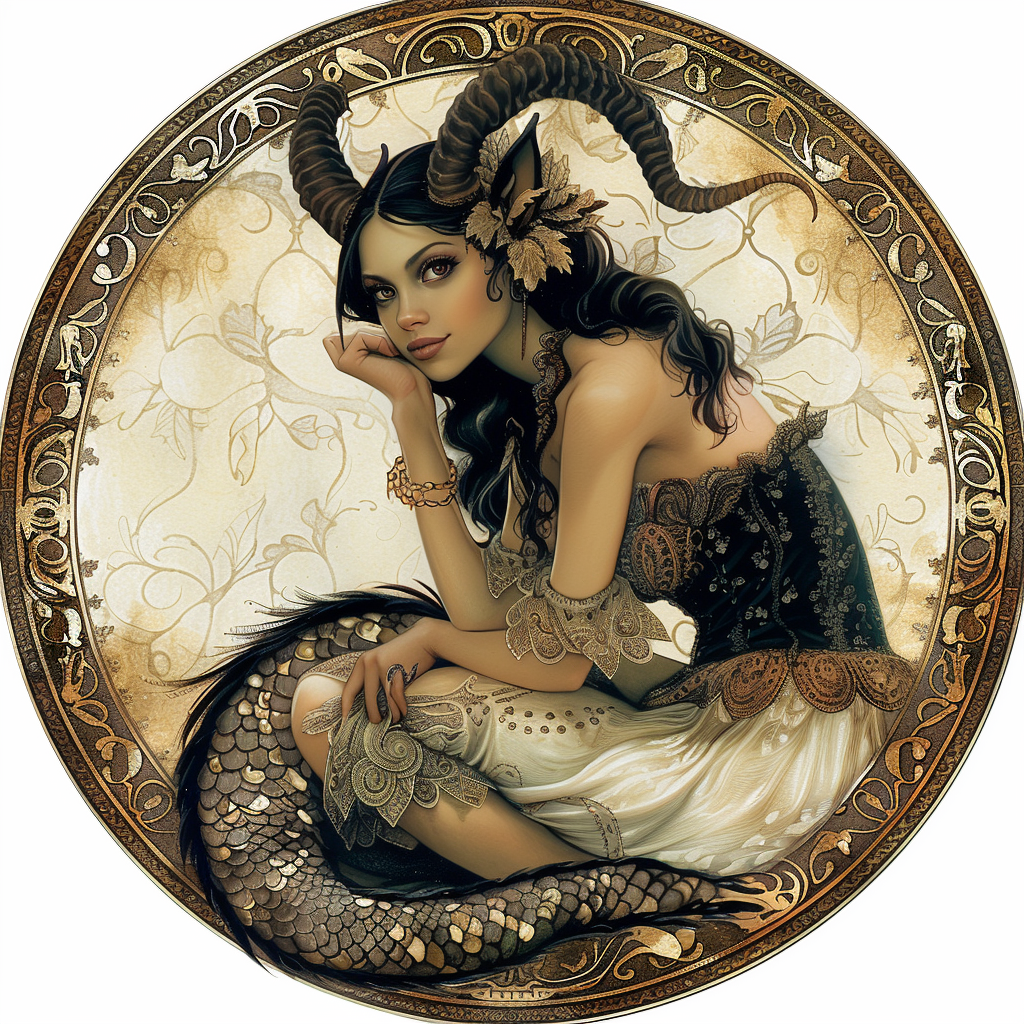 Female Goddess Capricorn Avatar Illustration