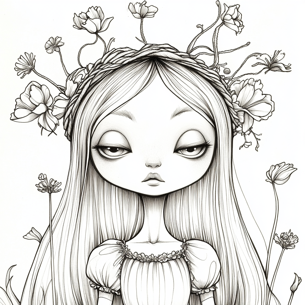 Poppy Goddess Coloring Page for Kids