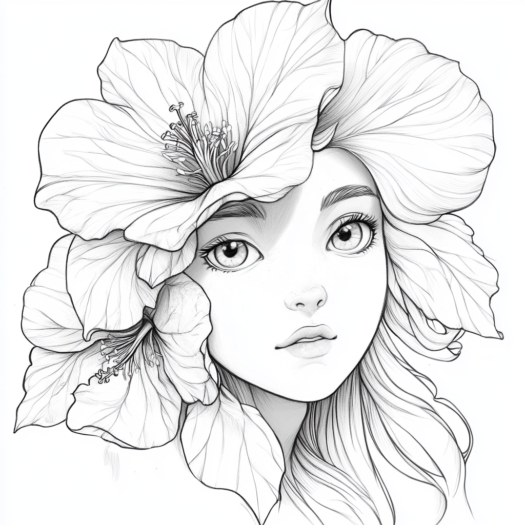 Flower Goddess Coloring Page for Kids