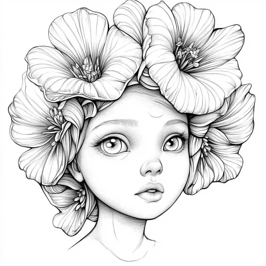 Freesia Flower Goddess Coloring Page