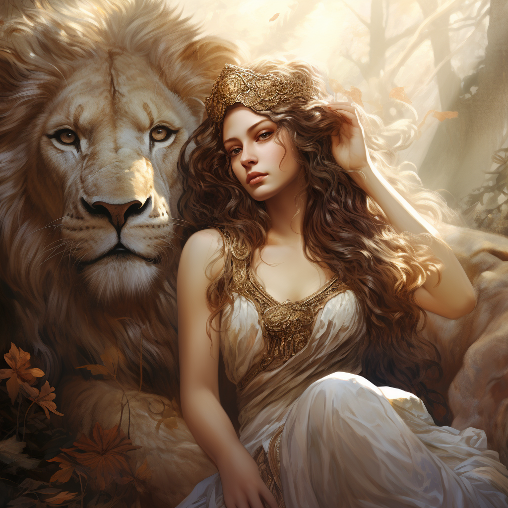 Majestic lioness goddess ruling