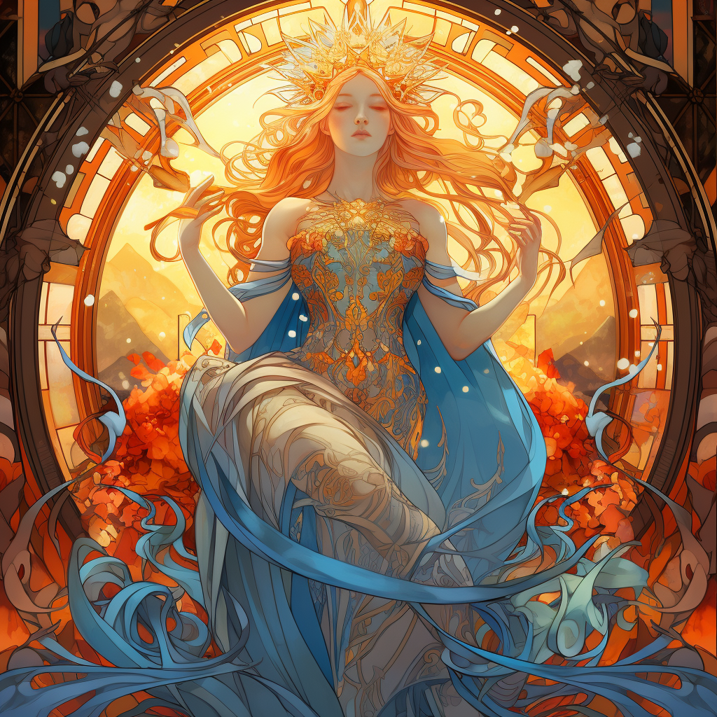 Beautiful goddess of fire and ice