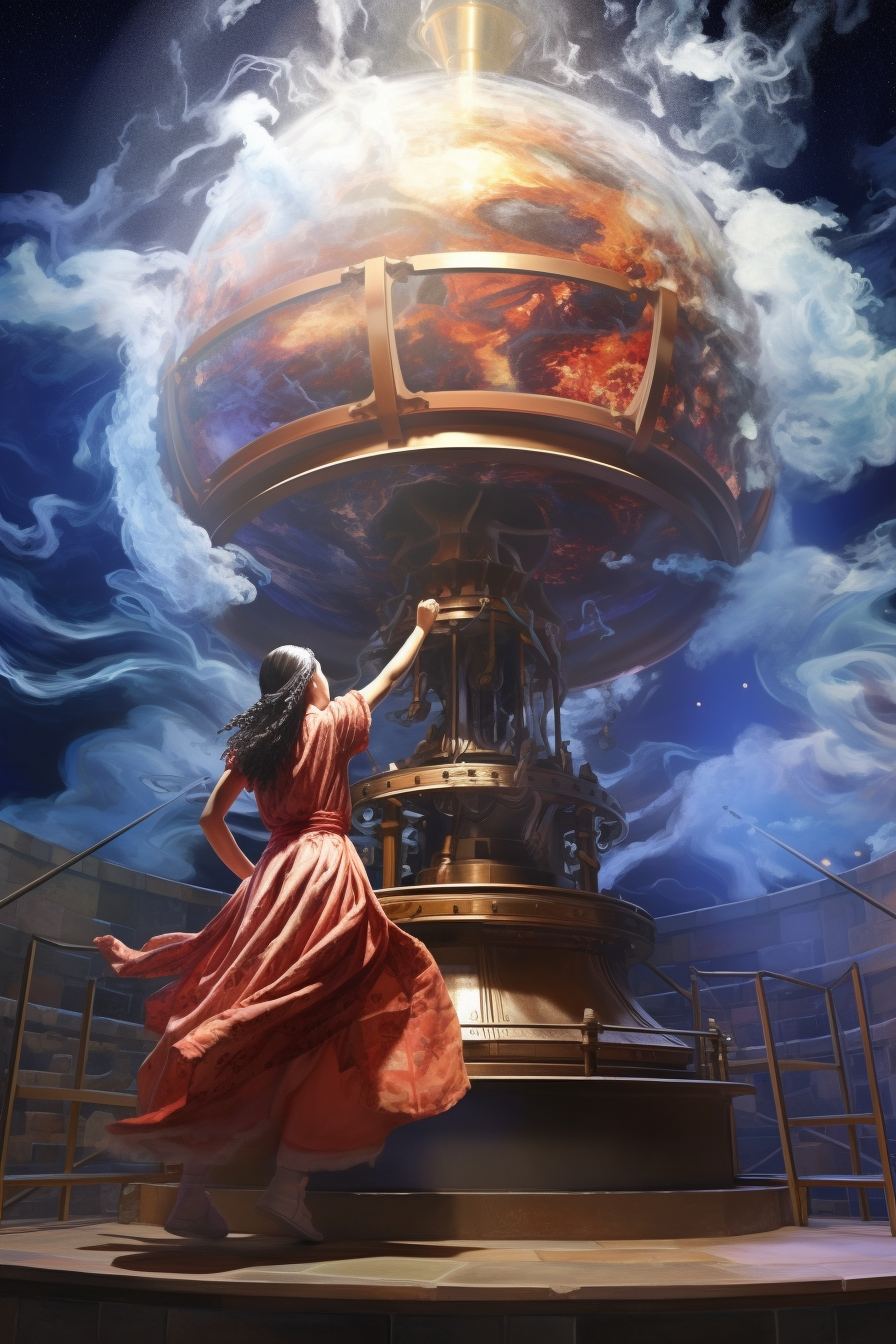 Goddess Spinning Giant Shaved Ice Machine Artwork