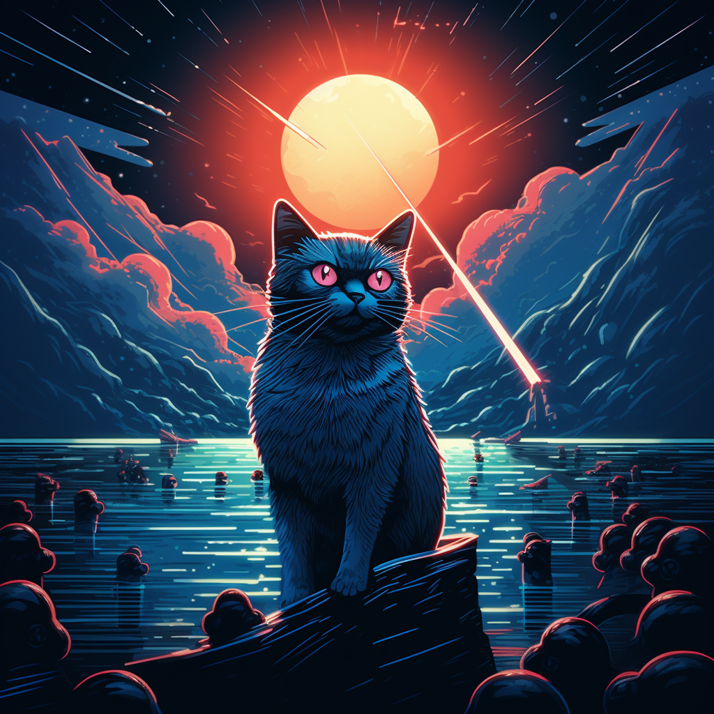 Goddess Cat Laser Blue Ocean