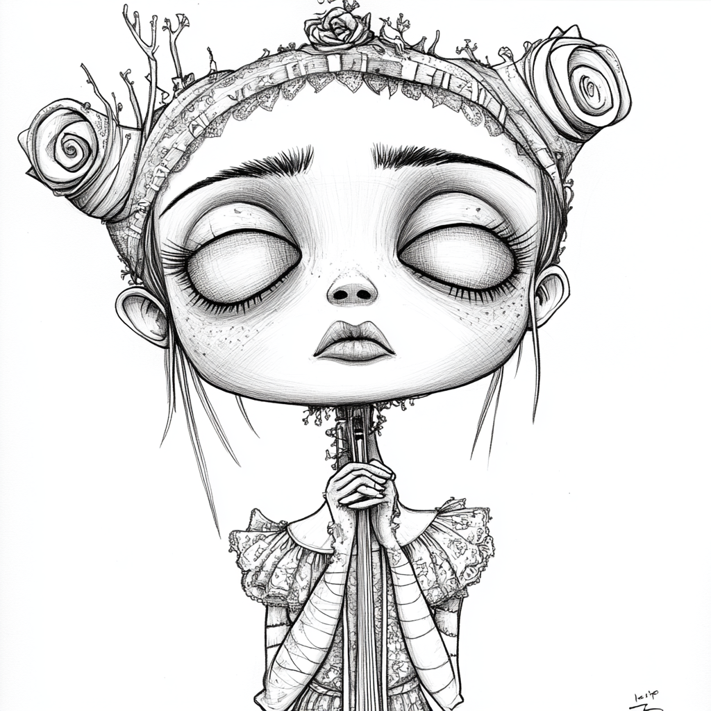Goddess Viole Coloring Page Illustration
