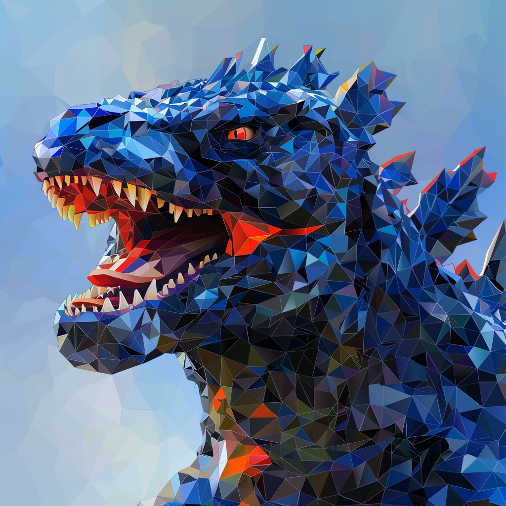 Low Poly Godzilla Portrait