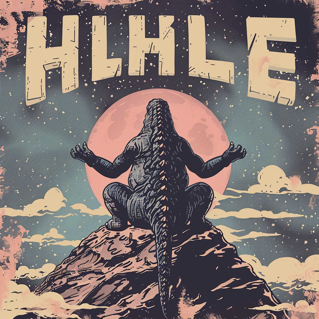 Godzilla Meditating on Planet Comic