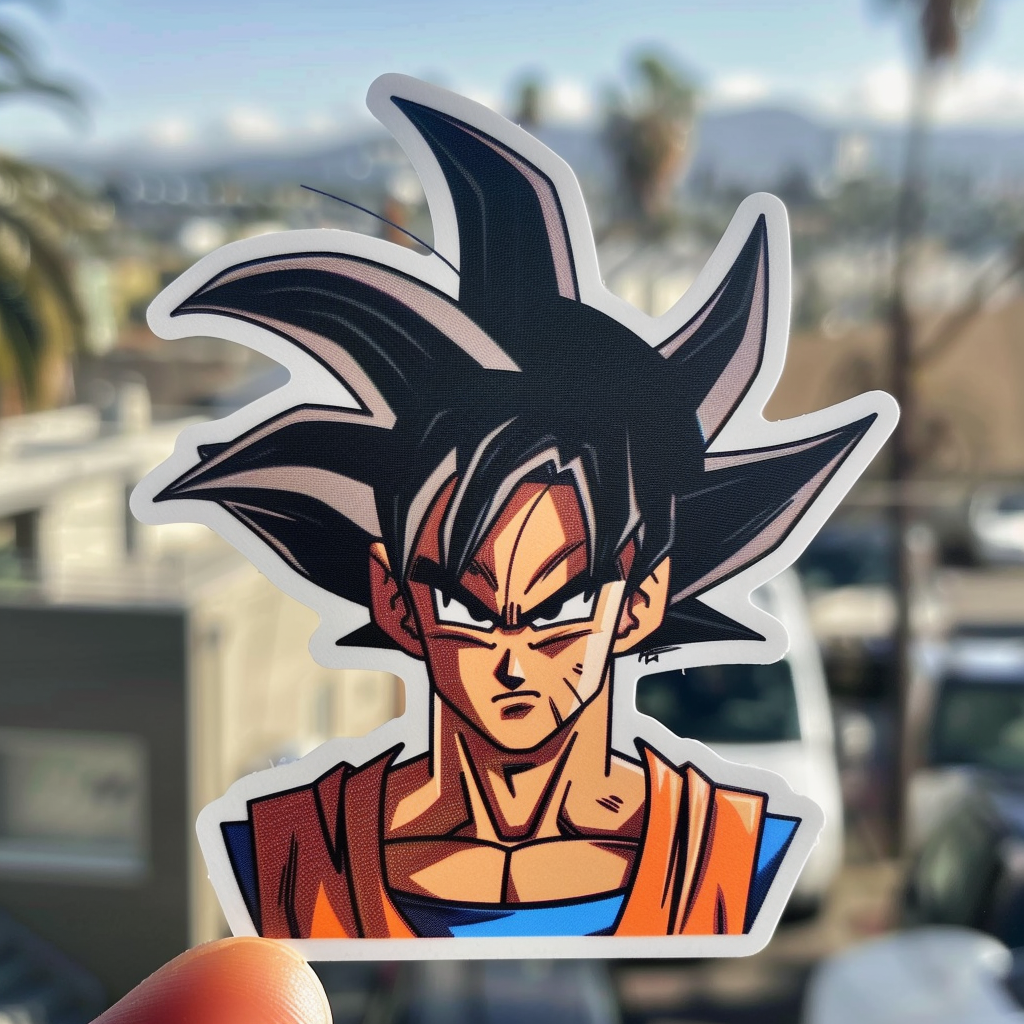 Cartoon Goku Sticker Design