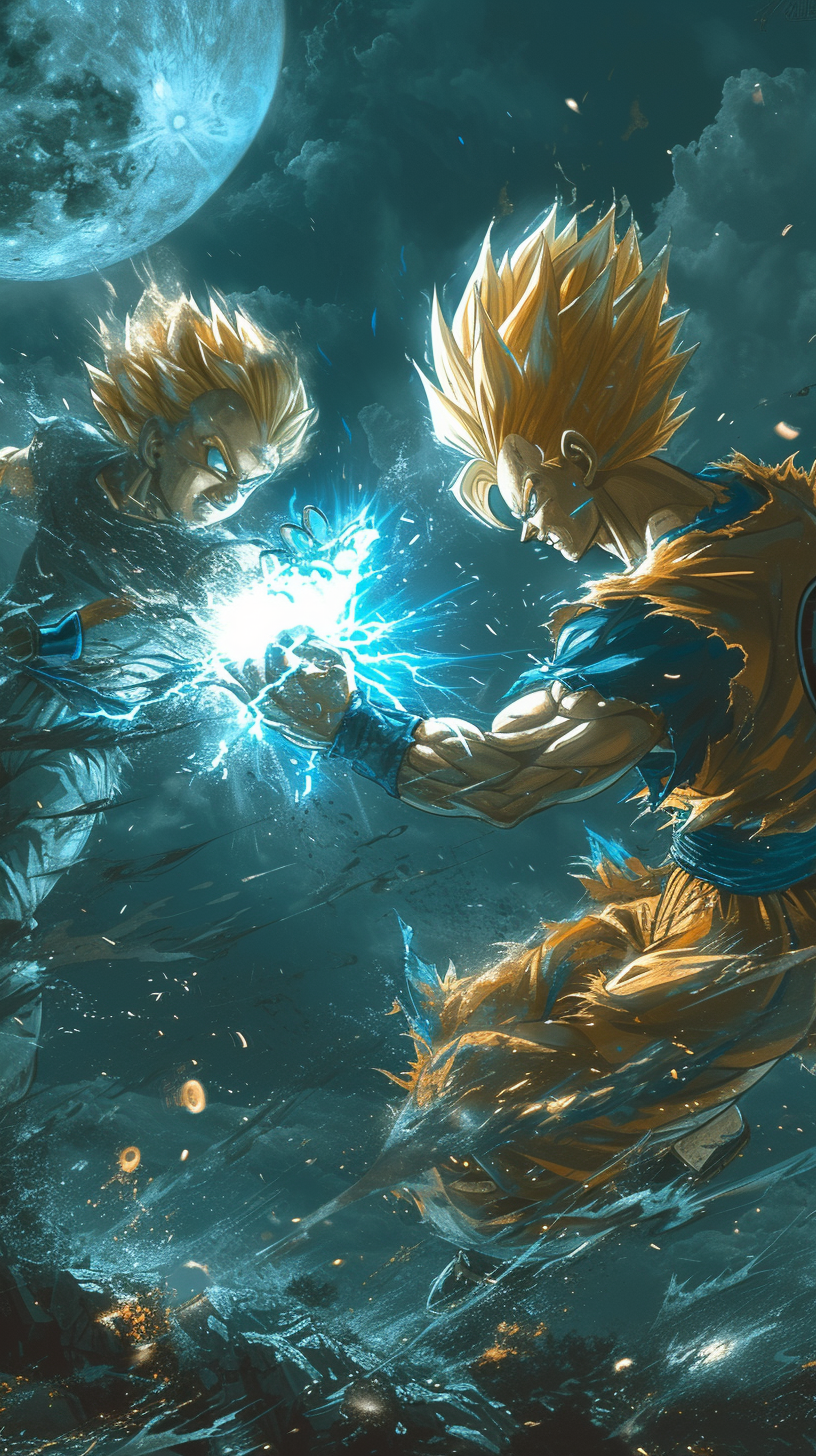 Dragon Ball Z Goku Vegeta Fierce Duel