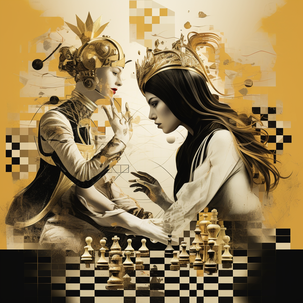 Gold and Black Collage with Jiu Jitsu and Chess