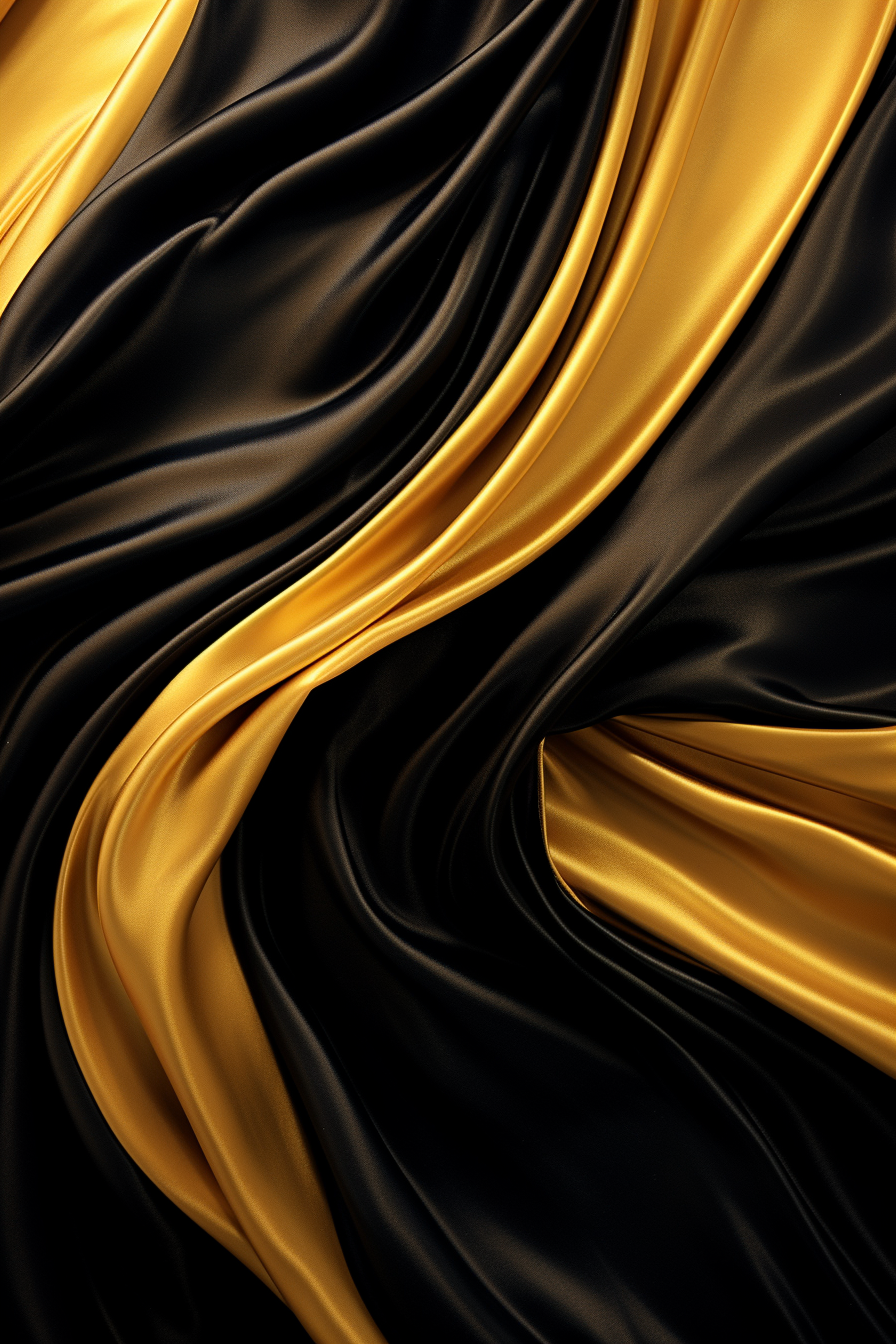 Silky black and gold leather fabric