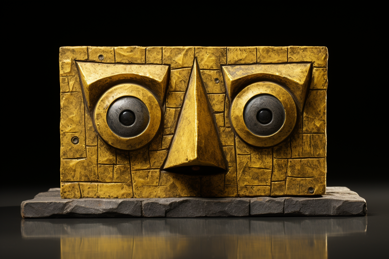 Cute gold brick with expressive face