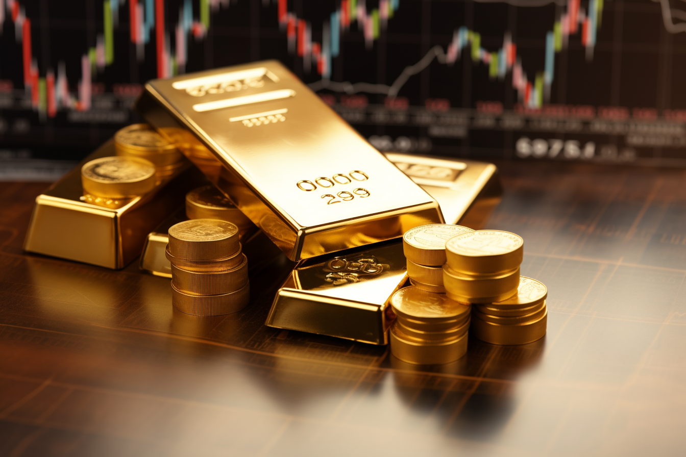 Gold bullion on stock market charts