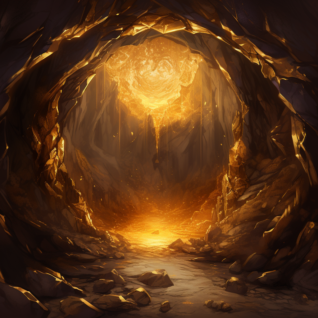 Captivating gold cave artwork