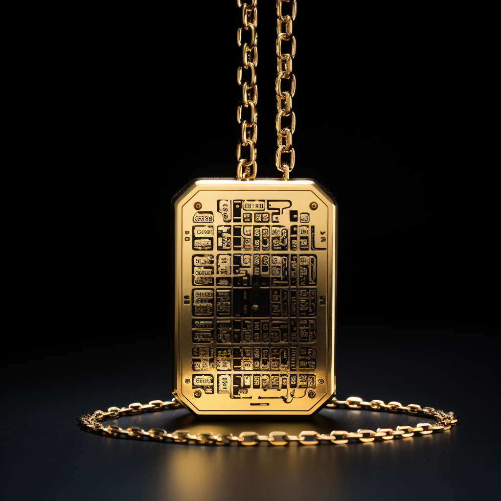 Fashionable gold chain digital timer necklace