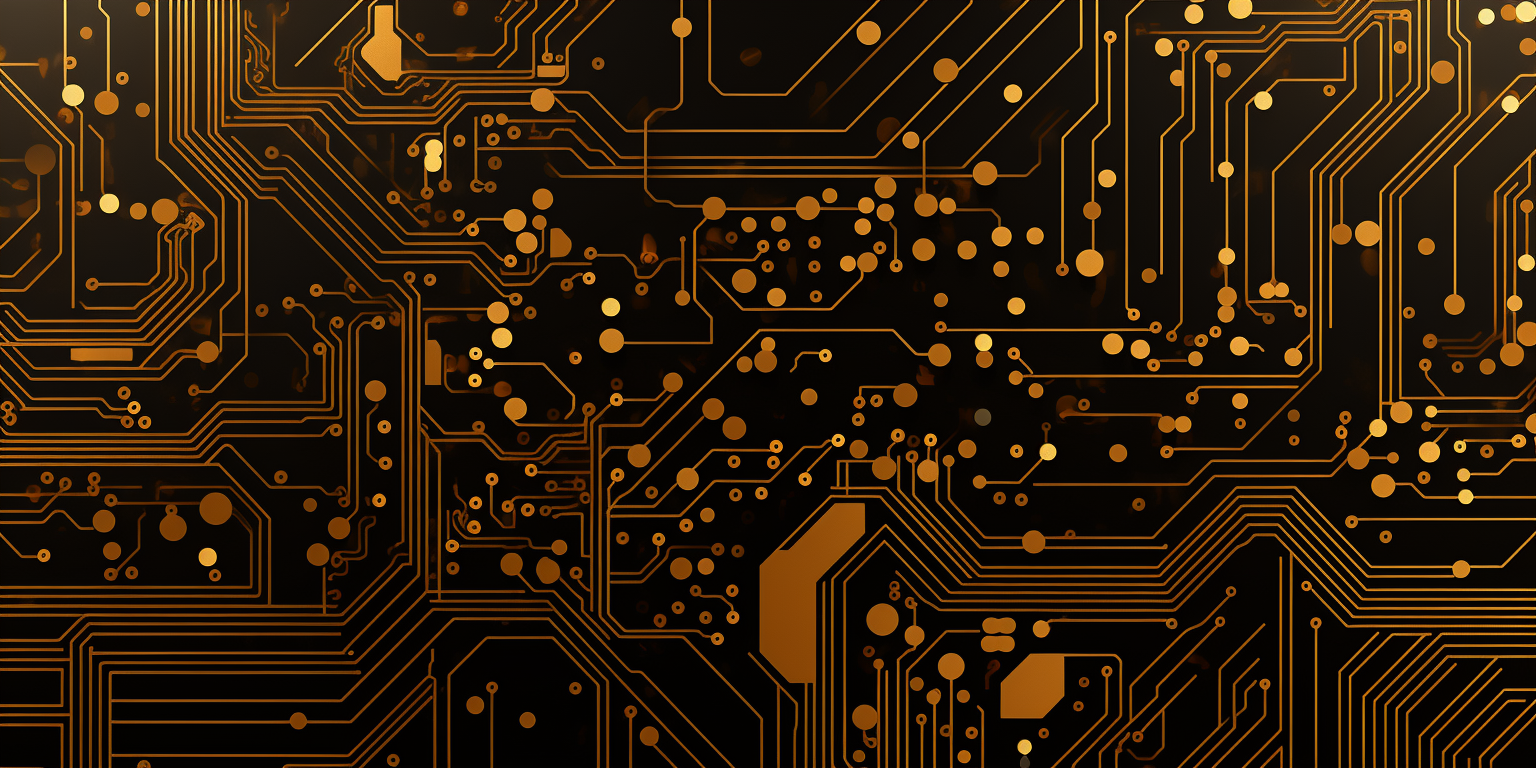 Gold circuit board pattern image