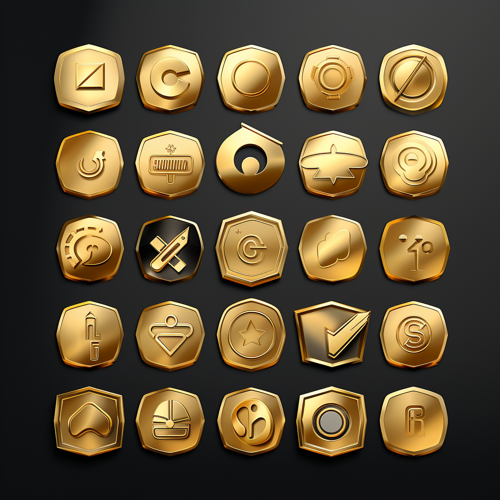 Golden social media icons