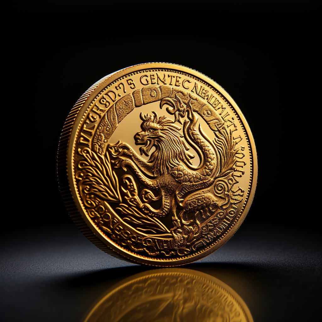 Gold Coin on Black Background