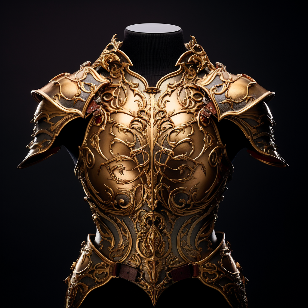 Stunning Gold Cuirasse Esthétique with intricate design