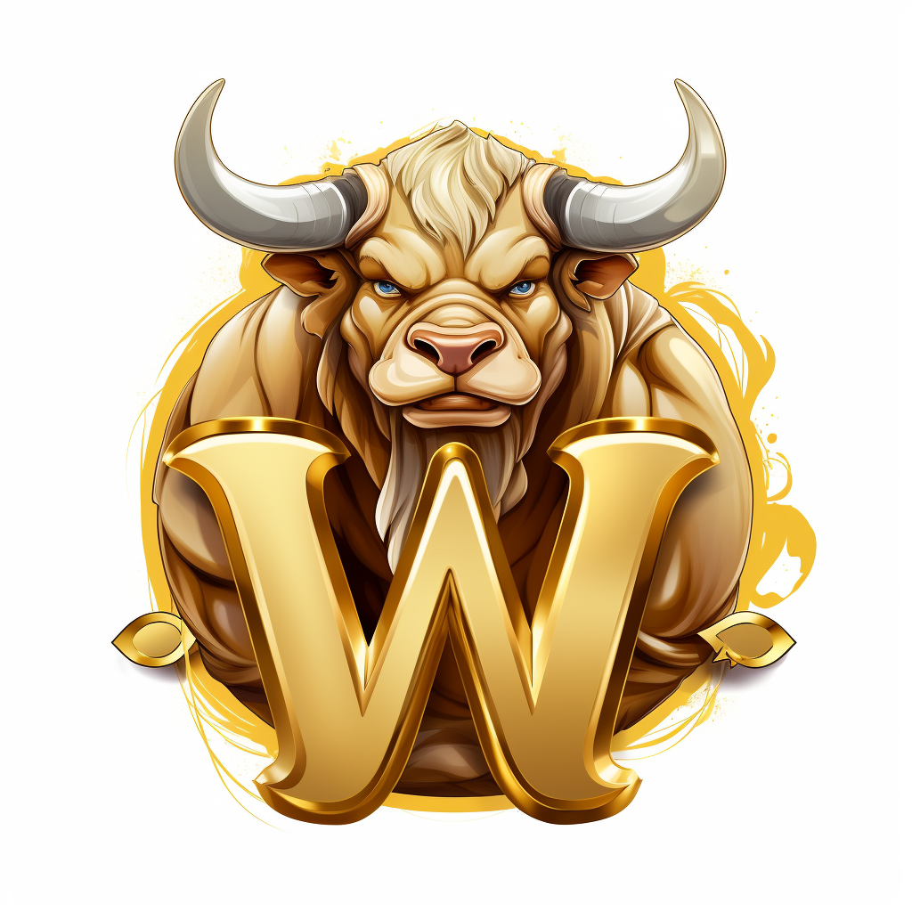 Gold CW logo with bull reference