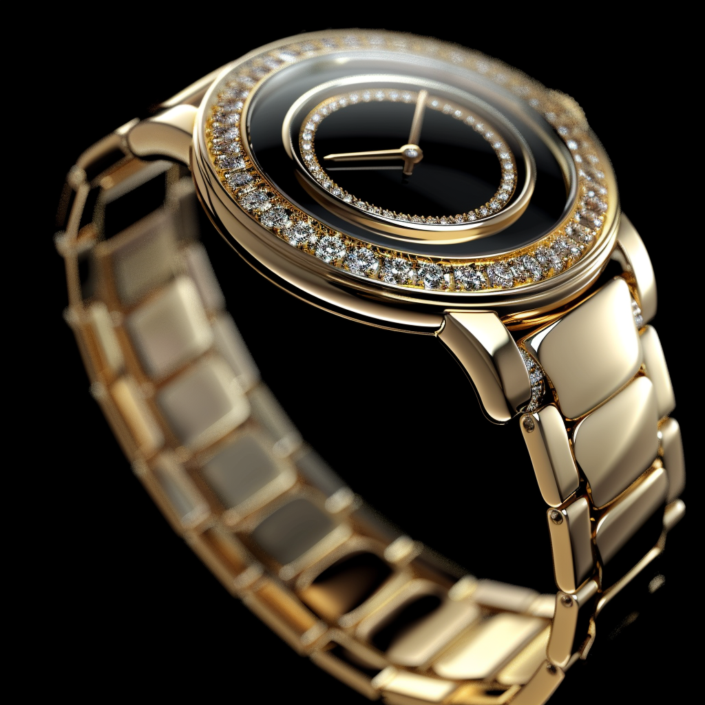 Elegant gold and diamond watch design