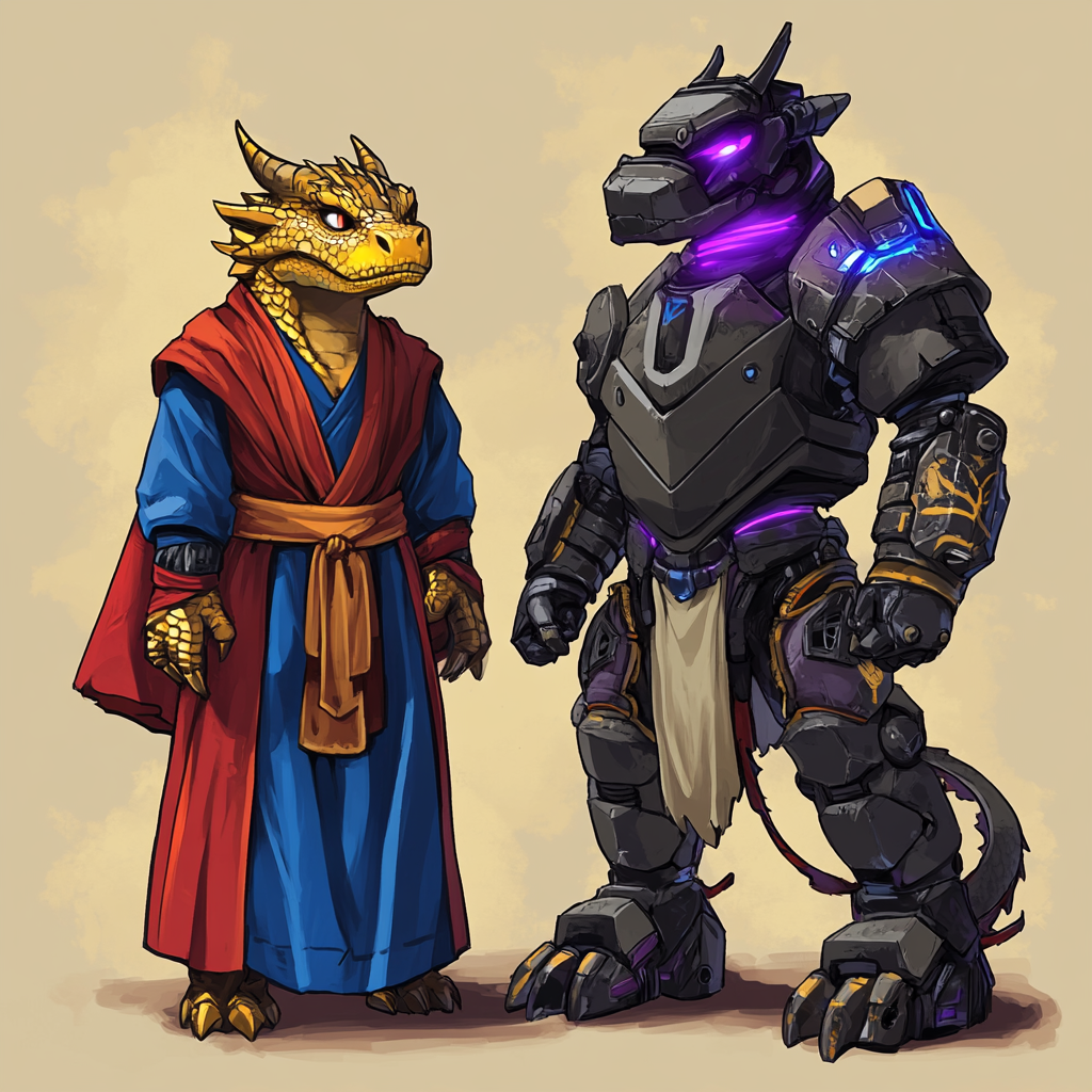 Dragonborn monk and warforge rogue collaboration