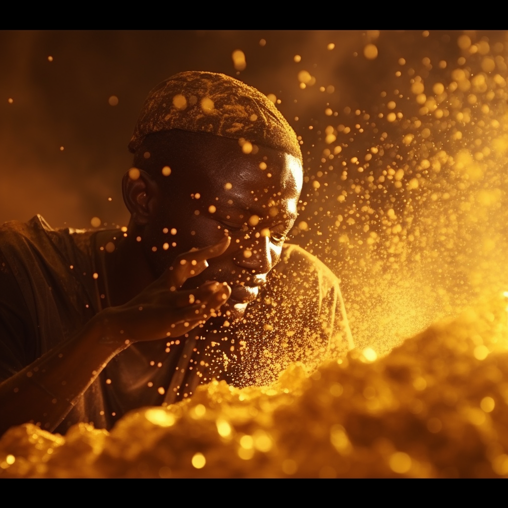 Realistic Gold Dust Mining Image