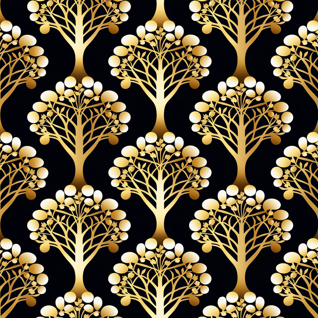 Minimalistic gold tree pattern