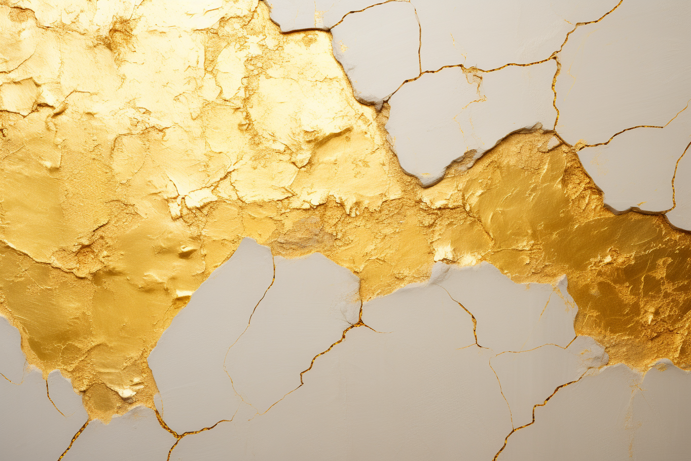 Gorgeous Gold Kintsugi Cracks on Wall