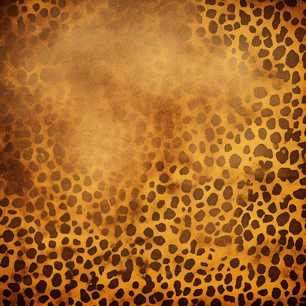 Gold leopard spots on grunge brown scrapbook paper