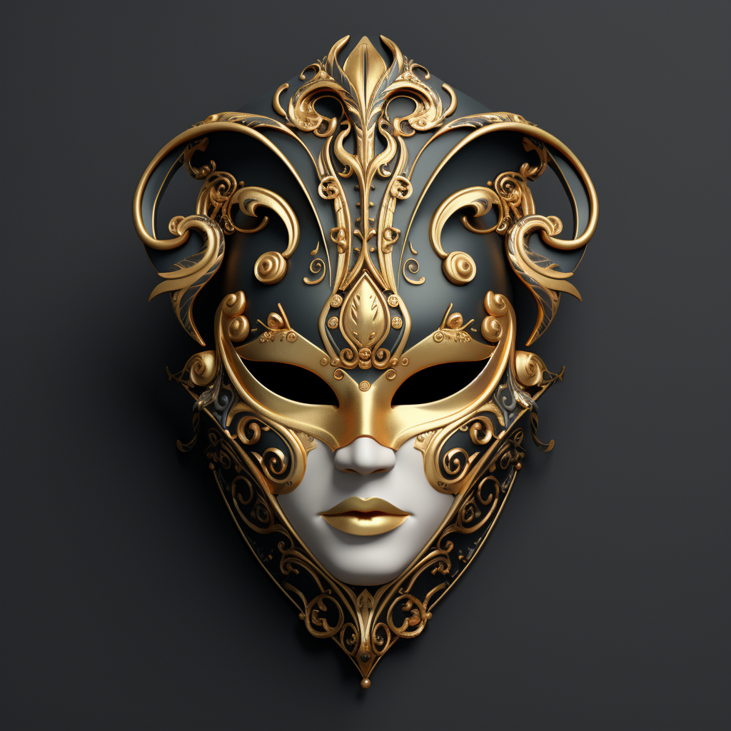 Beautiful Venetian mask with gold decorations