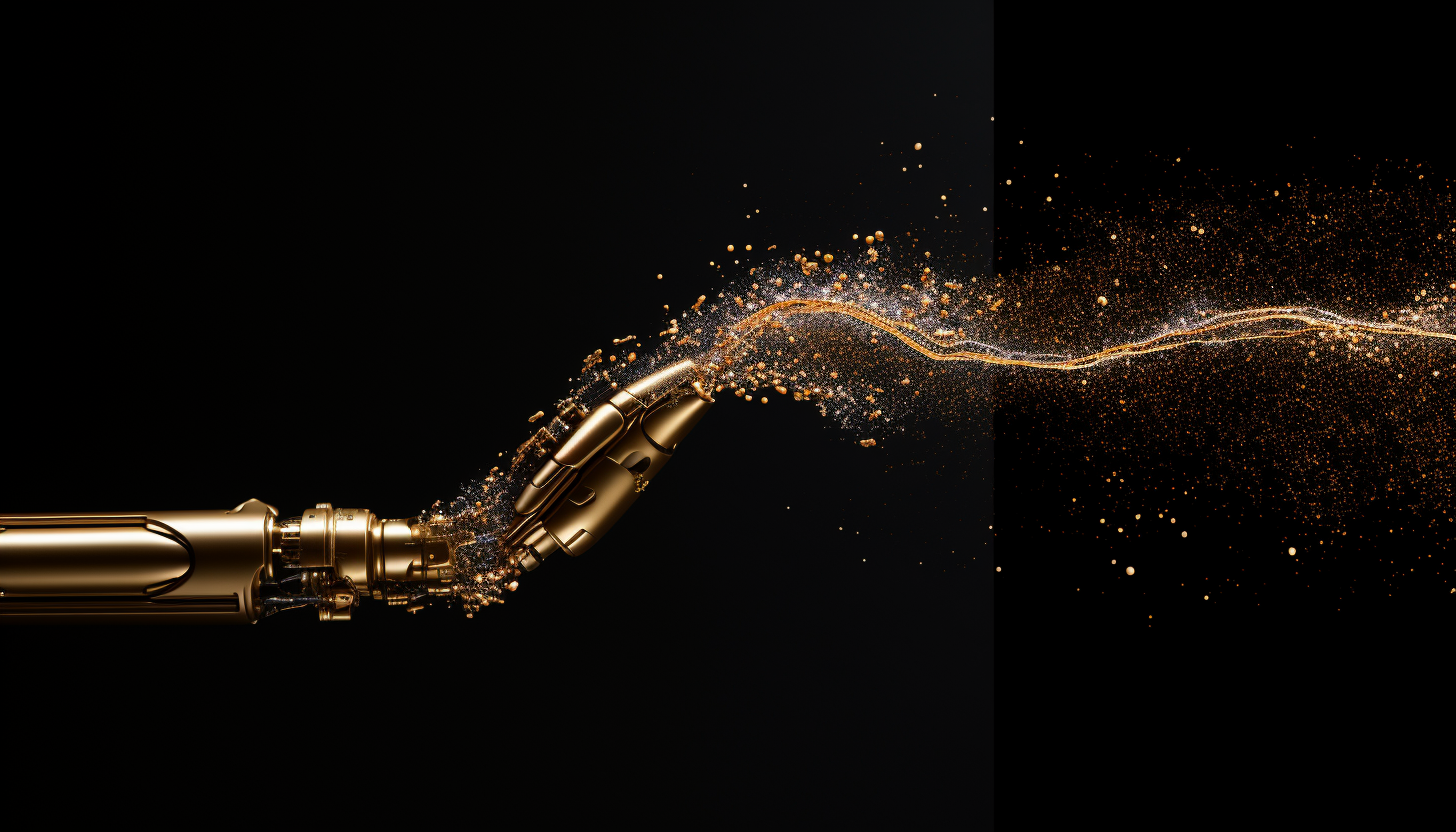 Gold particles robotic arm