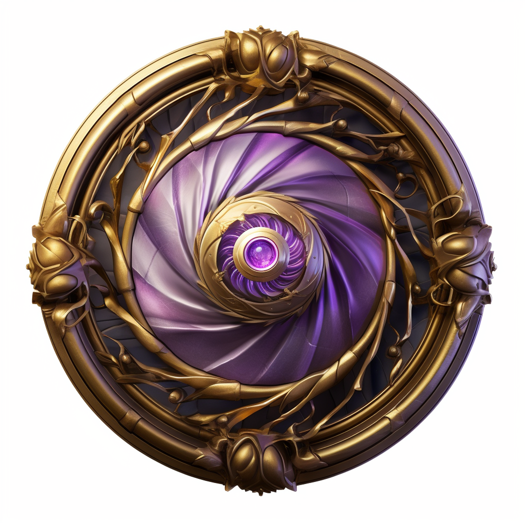 Emblem of Gold and Purple Spiral Staircase